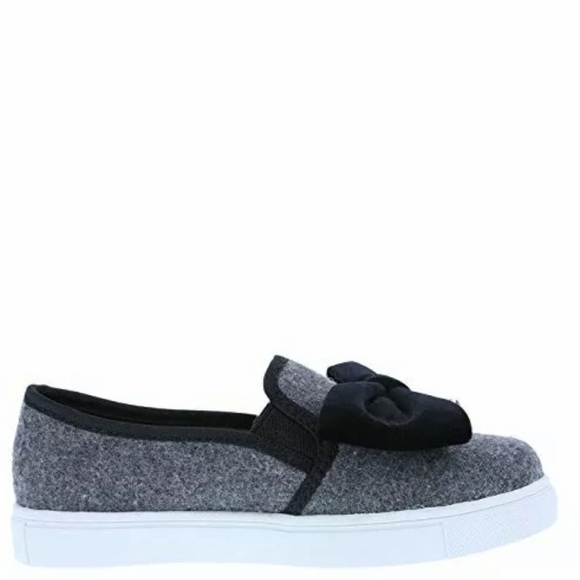 Brash Grey Bow Slip-On Shoes Sneakers 3 - Picture 2 of 5